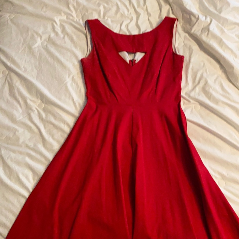 Worn once red dress w/ front keyhole